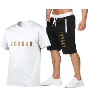 2-piece Men's Sportswear Suit Basketball Sports Fitness Jordan-23 Printed Short Sleeve Suit