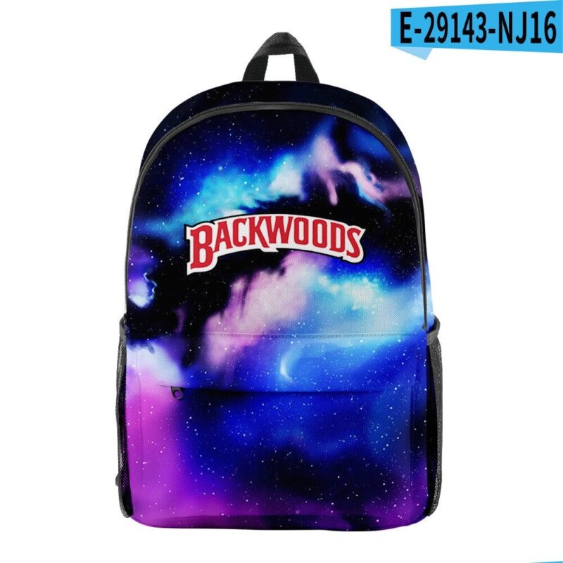 BACKWOODS Bag Cigar Starry Sky 3D Digital Color Printing Campus Student Backpack Laptop Bag Youth Casual Fashion Bag