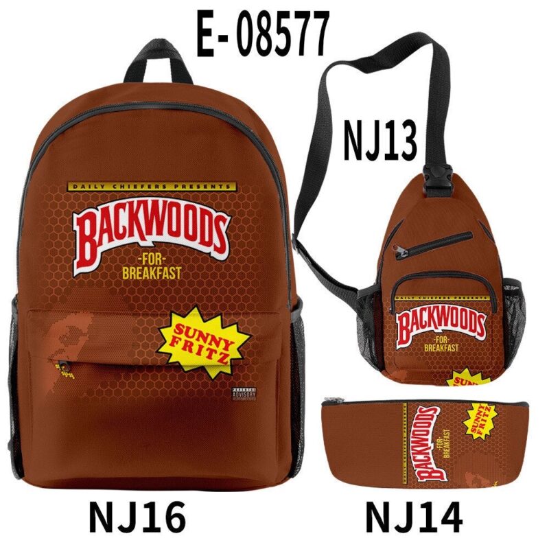 Backwoods Backpack Zipper Backpack & Shoulder Bag + Pencil Case Oxford Bag 3 PCS Set