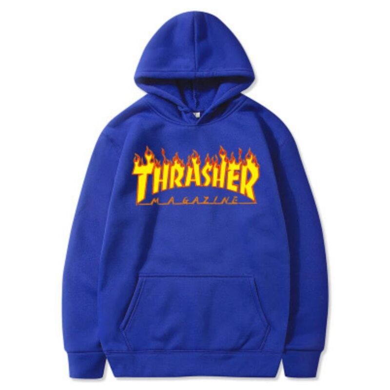 Thrasher  Casual Print Pullover Hoodies Male Fashion Letter Print Hooded Sweatshirt Couple Trend Street Tops