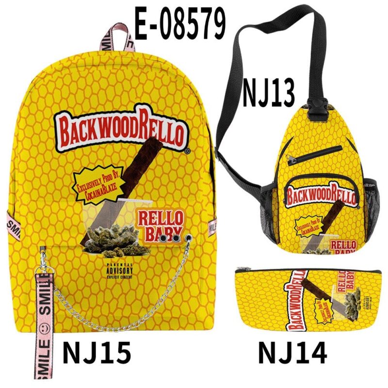 3D Printing Backpack Backwoods Cigar Set Backpack Men and Women Schoolbag Student's Backpack Support Customization