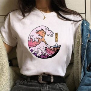 Sun Printed T Shirt Women 90s Graphic T-shirt Harajuku Tops Tee Cute Short Sleeve Animal Tshirt