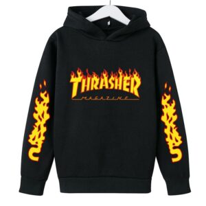Thrasher Kids 3D Printing Hoodie Boys&Girls Spring Long Sleeve Hooded Sweatshirts Children's Clothing Hoodies Streetwear