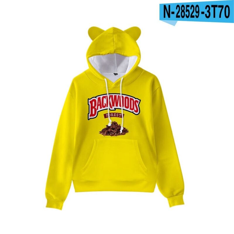women backwoods Hoodie Girls backwood shirt Cartoon Element Cat ears Hoodie Personality Casual Children Long sleeved Pullover