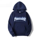 Thrasher Man Casual Print Pullover Hoodies Male Fashion Fire Flame Printing Hooded Sweatshirt Men and Women Street Couples Tops