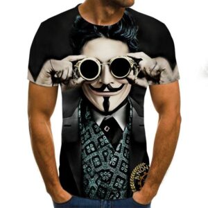 Clown 3D Printed T Shirt Men Joker Face Male tshirt 3d Clown Short Sleeve Funny T Shirts Tops & Tees
