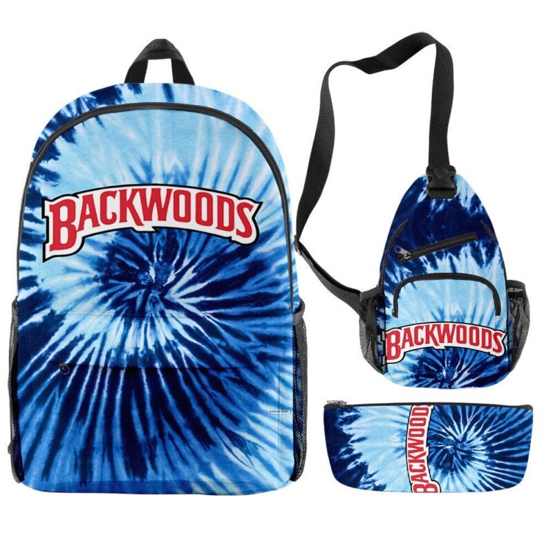 Backwoods Backpack Zipper Backpack & Shoulder Bag + Pencil Case Oxford Bag 3 PCS Set