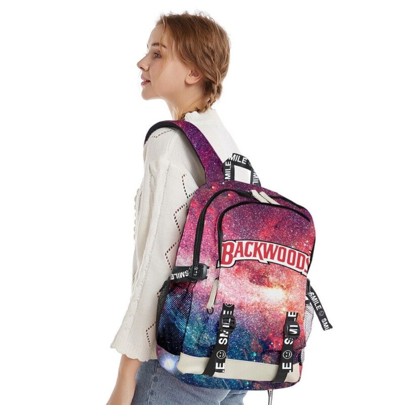 Backwoods Simple Multifunctional Backpack 3D Digital Color Printing Travel  School Bag