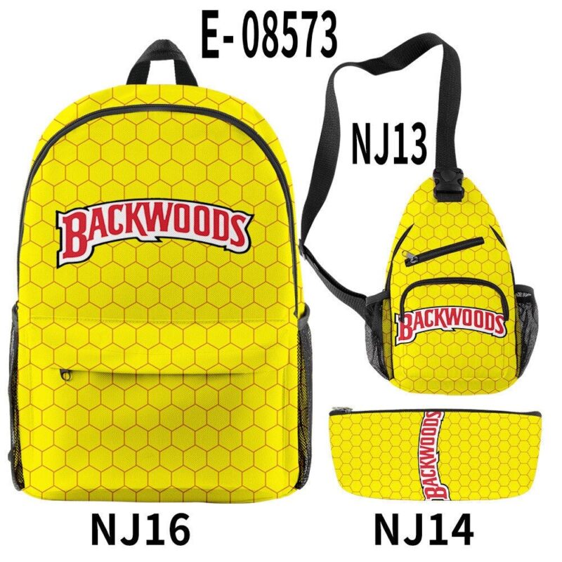 Backwoods Backpack Zipper Backpack & Shoulder Bag + Pencil Case Oxford Bag 3 PCS Set