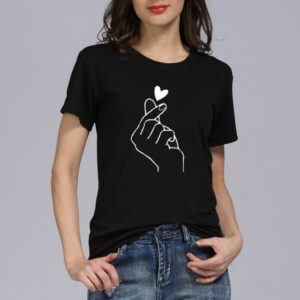 Women's T-shirt Harajuku Love T Shirt Women Heart Ulzzang Graphic T Shirts