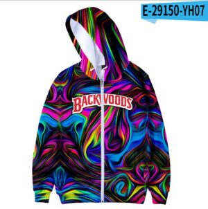 BACKWOODS 3D Printed Kids Hoodies  Zip Up Hoodie Sweatshirt Boys Girls Teenage Cartoon Jacket Coat Children Clothes