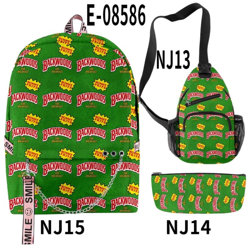 3D Printing Backpack Backwoods Cigar Set Backpack Men and Women Schoolbag Student's Backpack Support Customization