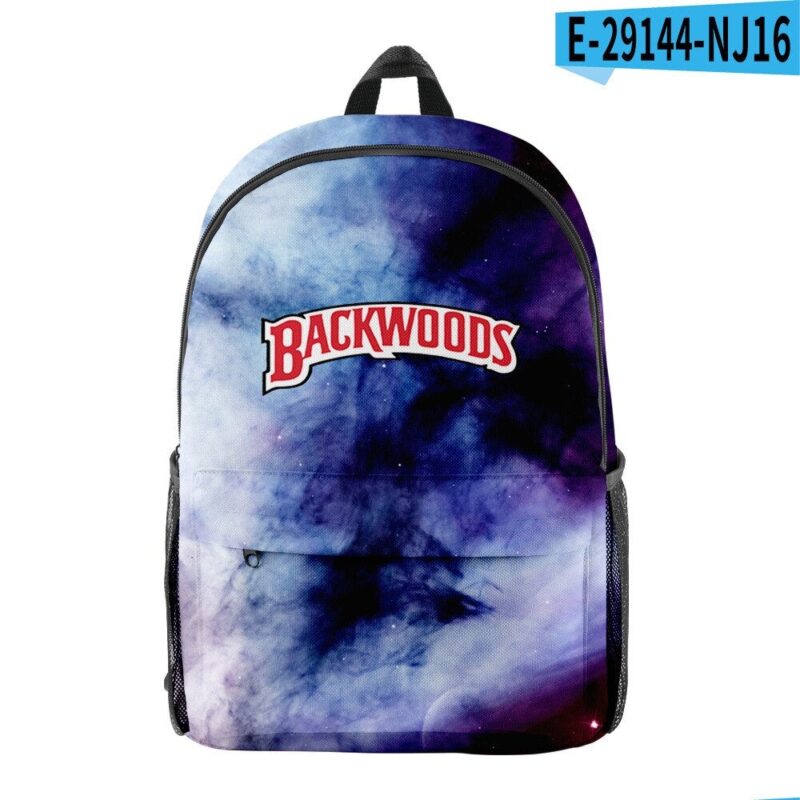 BACKWOODS Bag Cigar Starry Sky 3D Digital Color Printing Campus Student Backpack Laptop Bag Youth Casual Fashion Bag