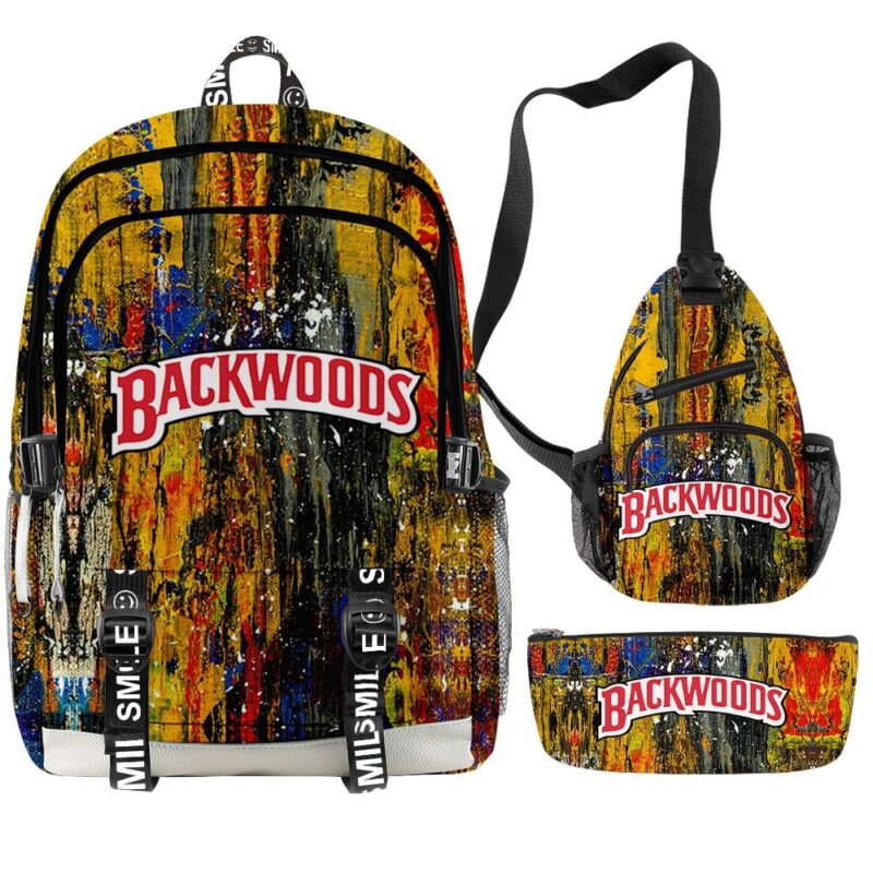 Backwoods 3D Printed Backpacks 3 Piece Set Boys Girls Teenager Laptop Oxford Waterproof Bags