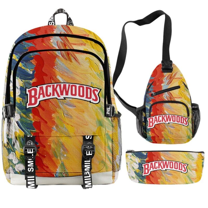 Backwoods 3D Printed Backpacks 3 Piece Set Boys Girls Teenager Laptop Oxford Waterproof Bags