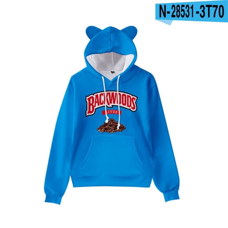 women backwoods Hoodie Girls backwood shirt Cartoon Element Cat ears Hoodie Personality Casual Children Long sleeved Pullover