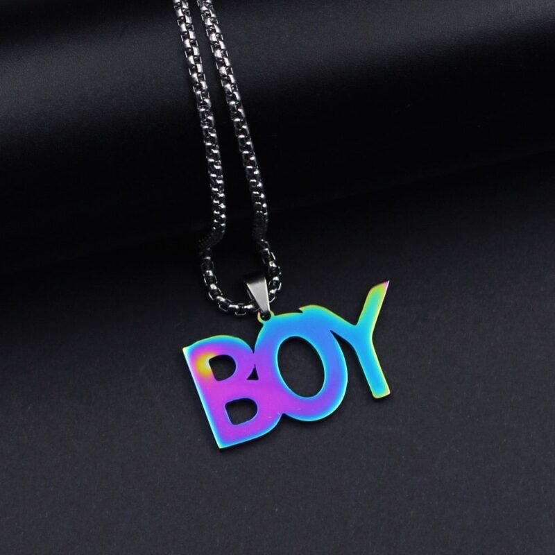 Thrasher Street Hip-Hop Rock Jewerly Men Women Stainless Steel Quenched Letter Magazine Flame Pendant Necklaces