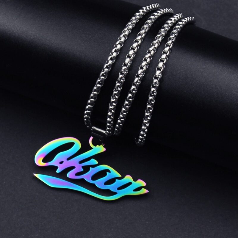Thrasher Street Hip-Hop Rock Jewerly Men Women Stainless Steel Quenched Letter Magazine Flame Pendant Necklaces