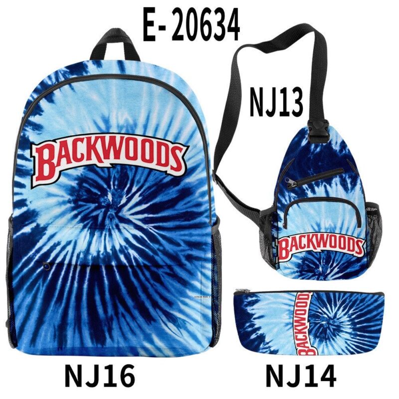 Backwoods Backpack Zipper Backpack & Shoulder Bag + Pencil Case Oxford Bag 3 PCS Set