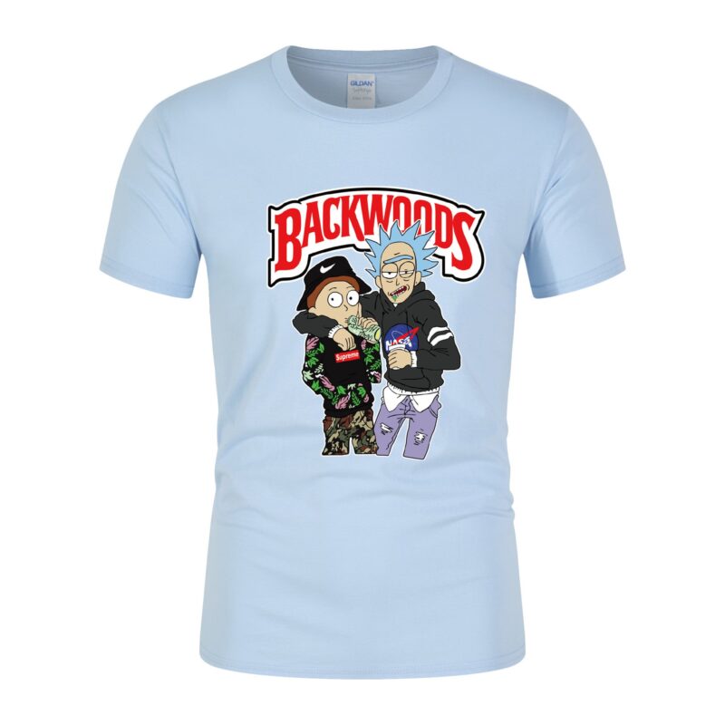 Anime Short Sleeve Backwoods Crew Neck T-Shirt Large Short Sleeve