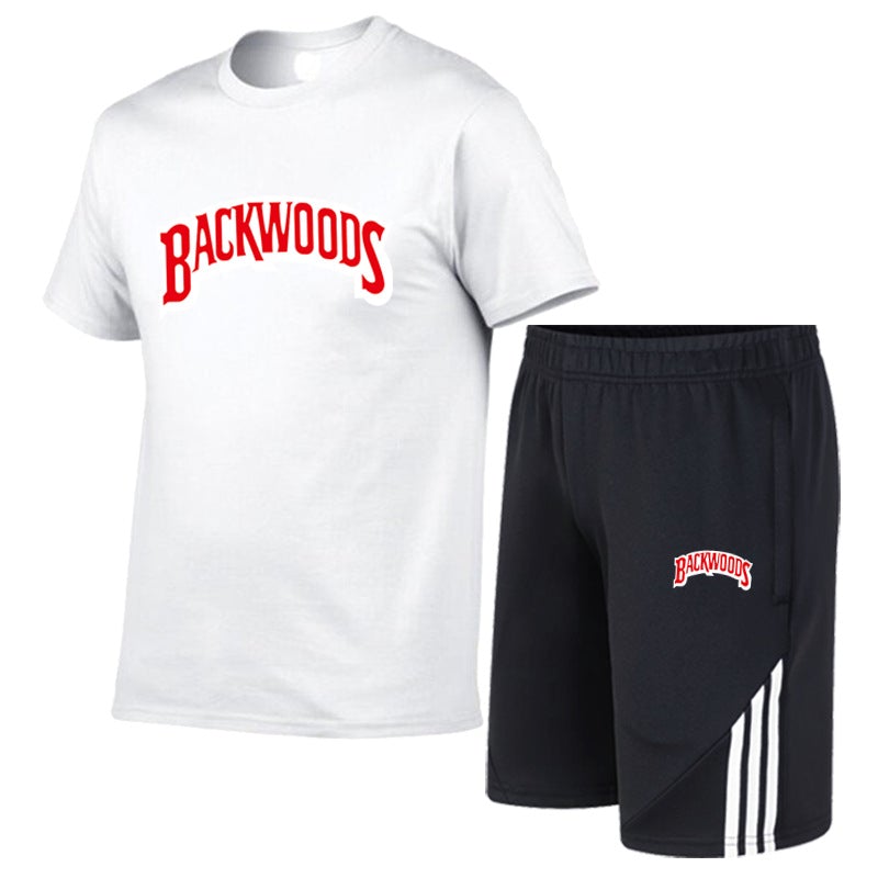 Backwoods T-shirt + Shorts Suit Fashion Men's & Women's  Casual Sports Suit