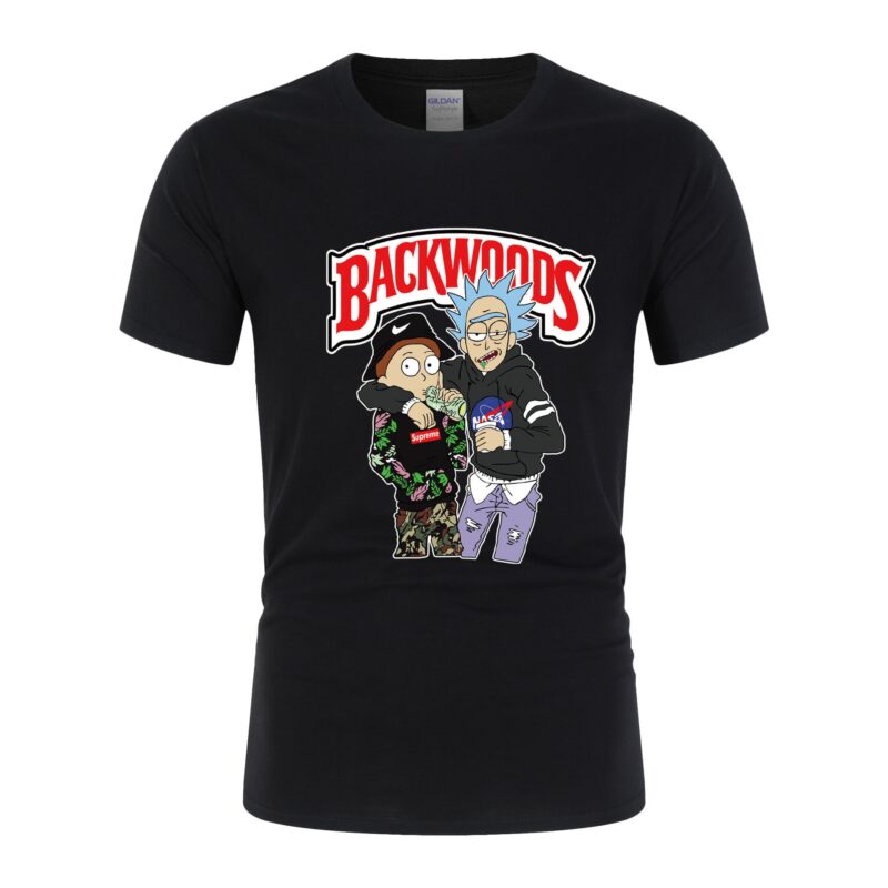 Anime Short Sleeve Backwoods Crew Neck T-Shirt Large Short Sleeve
