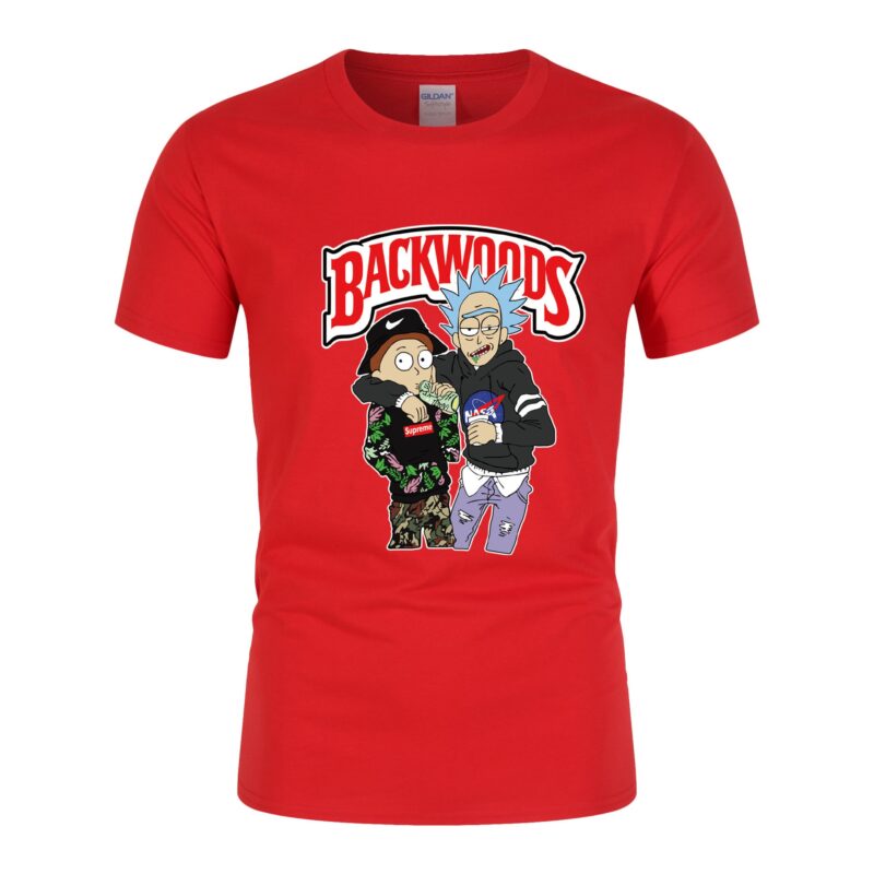 Anime Short Sleeve Backwoods Crew Neck T-Shirt Large Short Sleeve