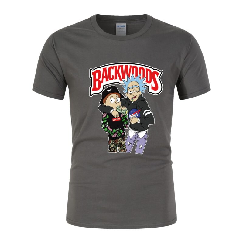 Anime Short Sleeve Backwoods Crew Neck T-Shirt Large Short Sleeve