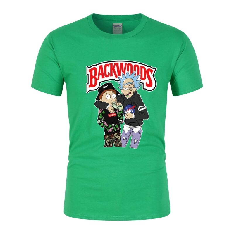 Anime Short Sleeve Backwoods Crew Neck T-Shirt Large Short Sleeve