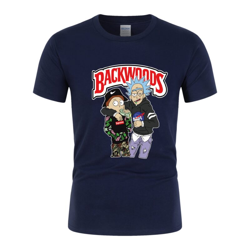 Anime Short Sleeve Backwoods Crew Neck T-Shirt Large Short Sleeve