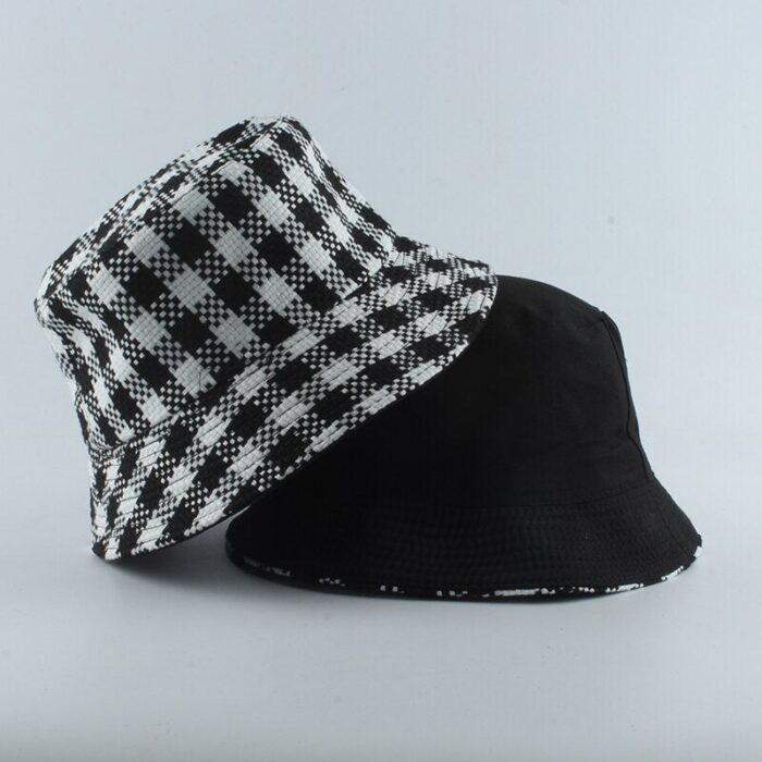 2020 New Brand Black White Plaid Check Bucket Hats Fishing Caps Women Mens Reversible Fisherman Hat 72576d56 96a5 4a0c 8c31 209aea2c0e6d 1