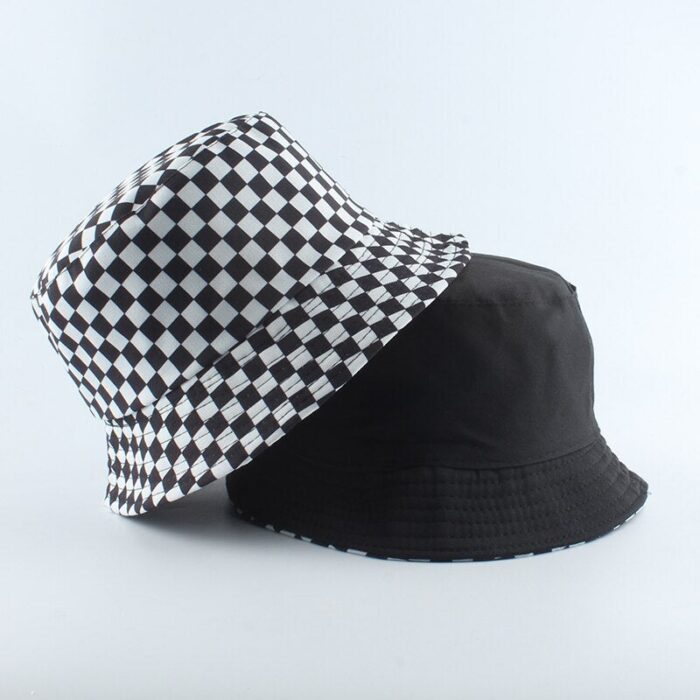 2020 New Brand Black White Plaid Check Bucket Hats Fishing Caps Women Mens Reversible Fisherman Hat c74a97f0 daa7 4212 8c2e 541c6e9c1abf 1