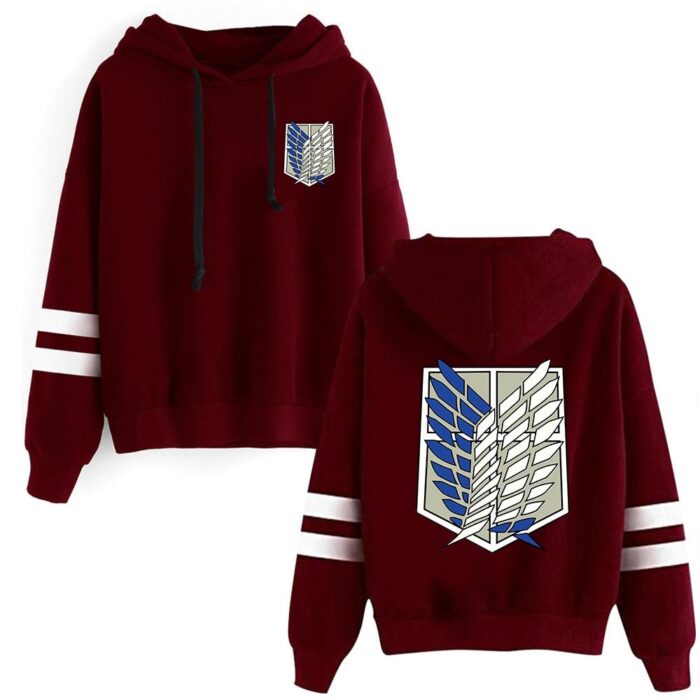 Attack on Titan Long Sleeved Striped Hooded Sweatshirt Pullover Tops Harajuku 1c08f641 0d85 4c46 851c f381c781c68d