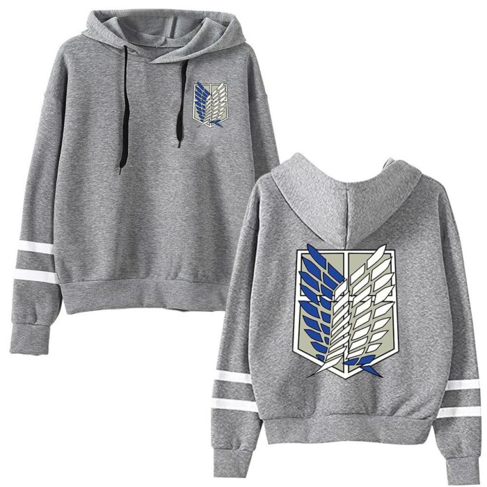 Attack on Titan Long Sleeved Striped Hooded Sweatshirt Pullover Tops Harajuku 2f30ea50 7605 49da 9cfb bd50dae9039d