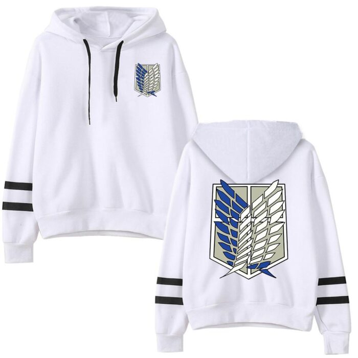 Attack on Titan Long Sleeved Striped Hooded Sweatshirt Pullover Tops Harajuku 7214d2c1 180f 447b 8727 e1bca45b2d9a