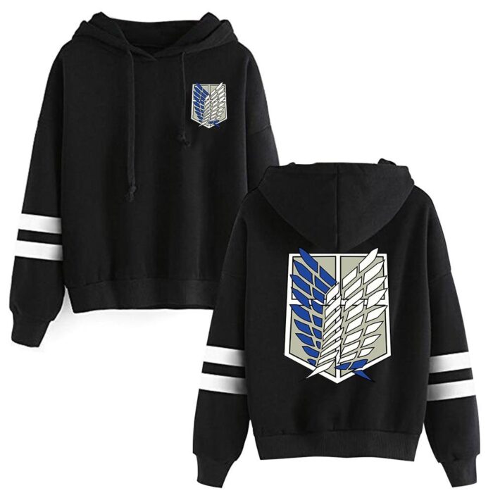 Attack on Titan Long Sleeved Striped Hooded Sweatshirt Pullover Tops Harajuku ea8f618d c6b4 4302 806d d02936ce5fce