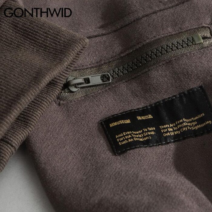 GONTHWID Zipper Pocket Smile Face Patchwork Fleece Hoodies Sweatshirts Streetwear Mens Hip Hop Casual Pullover Hooded 191a873f e131 4835 a0da 145a4af68d08