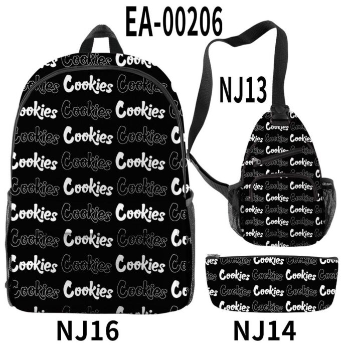 New Women Men Backpacks Sets 3 Pieces Cookie Teenager Boys Girls School Bags Women Men Oxford 97d2aed1 3d2b 4315 8aca 1e0eb486f0ef