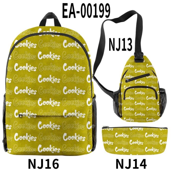 New Women Men Backpacks Sets 3 Pieces Cookie Teenager Boys Girls School Bags Women Men Oxford d801602c b064 4c59 a933 469312b53fec