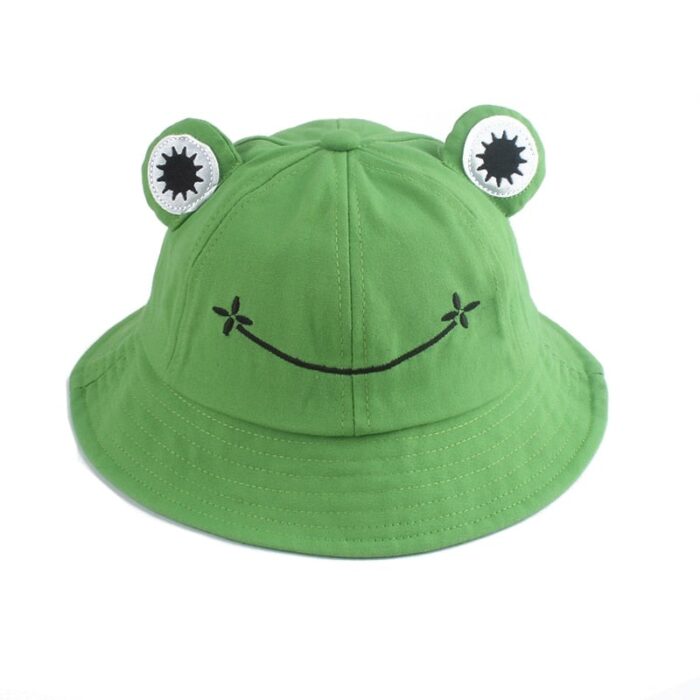 Parent Kid Cartoon Frog Bucket Hat Panama Fishing Cap Cute Froggy Hat Homme Femme Bob Chapeau